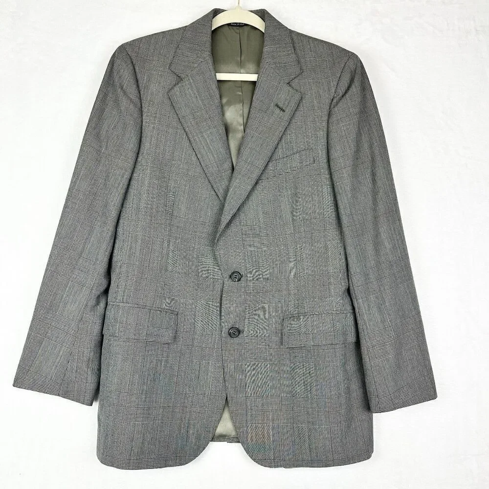 Vintage Ralph Lauren Polo University Club Mens Houndstooth Blazer Size 40